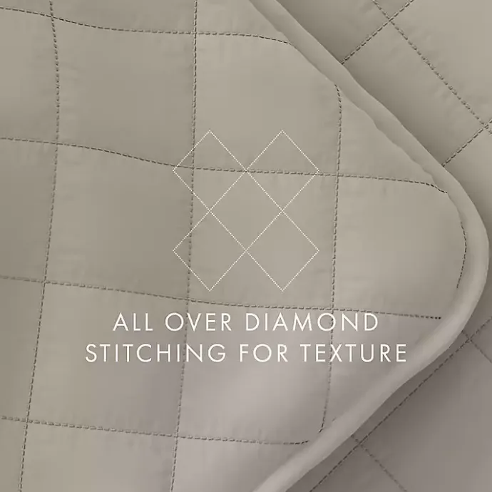 Clearance Kirklands Home Latte Stitched Diamond 3-pc. King Quilt Set Tan