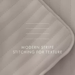 New Kirklands Home Latte Stitched Stripes 3-pc. Queen Quilt Set Tan