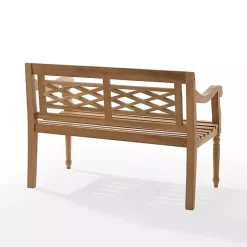 Outlet Kirklands Home Lattice Teakwood Slatted Outdoor Bench Tan