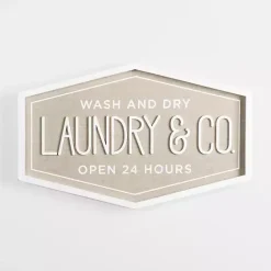 Clearance Kirklands Home Laundry & Co. Hexagon Wood Plaque