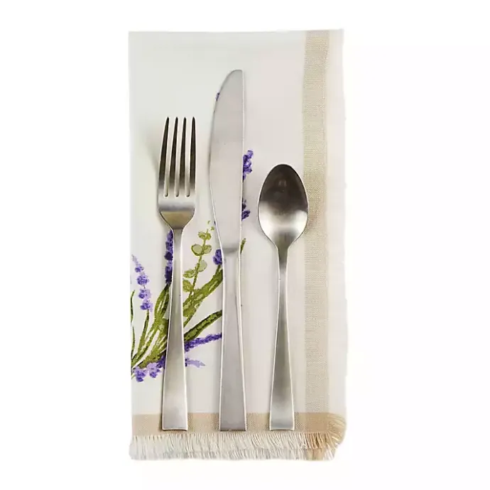 New Kirklands Home Lavender Sprigs Cotton Napkins, Set of 4