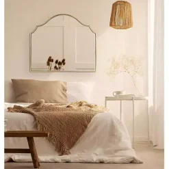 Hot Kirklands Home Leanna Gold Arched Frame Mirror
