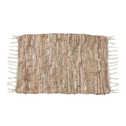 Online Kirklands Home Leather and Cotton Chindi Placemats, Set of 4 Tan
