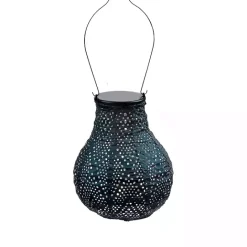 New Kirklands Home LED Dark Bulb Outdoor Hanging Lantern Blue