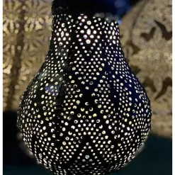 New Kirklands Home LED Dark Bulb Outdoor Hanging Lantern Blue