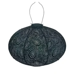 Online Kirklands Home LED Oval Outdoor Hanging Lantern Green