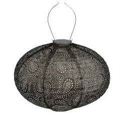 Clearance Kirklands Home LED Oval Taupe Outdoor Hanging Lantern Gray