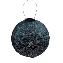 Hot Kirklands Home LED Round Dark II Outdoor Hanging Lantern Blue
