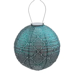 Outlet Kirklands Home LED Round Sea Outdoor Hanging Lantern Blue