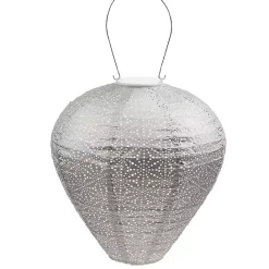 Kirklands Home LED Taupe Balloon Outdoor Hanging Lantern Gray