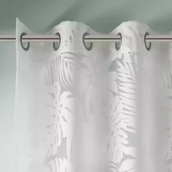 Best Kirklands Home Leilani Palm Leaf Curtain Panel, 63 in. White