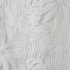 Kirklands Home Leilani Palm Leaf Curtain Panel, 84 in. White