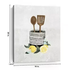 Online Kirklands Home Lemon Kitchen Utensils Canvas Art Print