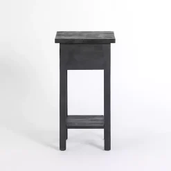 Kirklands Home Leo Wood Accent Table Black
