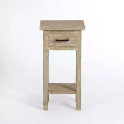 Discount Kirklands Home Leo Natural Wood Accent Table Tan