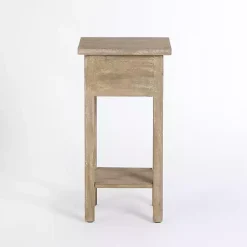 Discount Kirklands Home Leo Natural Wood Accent Table Tan