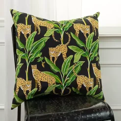 Kirklands Home Leopard & Palm Tree Outdoor Pillow, 22 in.