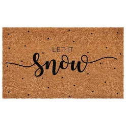 Kirklands Home Let it Snow Polka Dot Coir Doormat