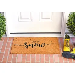 Kirklands Home Let it Snow Polka Dot Coir Doormat
