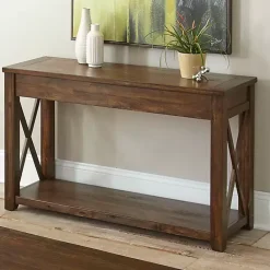 New Kirklands Home Leyton X-Bar Side Panel Console Table