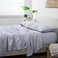 Best Kirklands Home Light Chambray 4-pc. Full Bed Sheet Set Blue