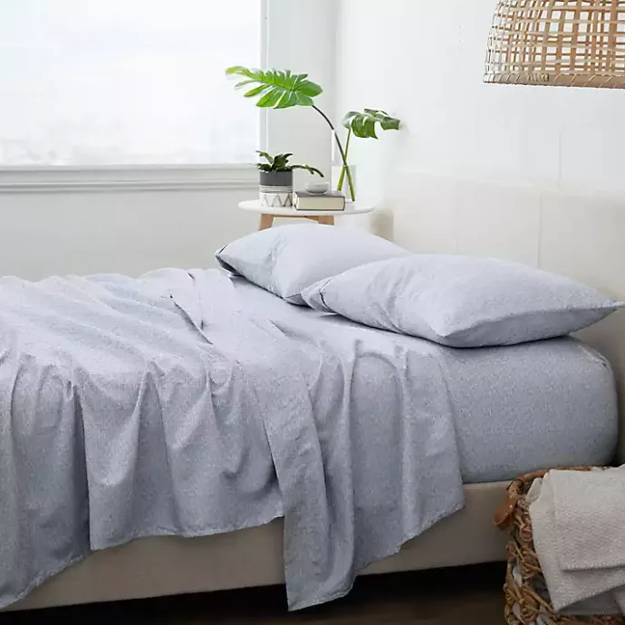 Clearance Kirklands Home Light Chambray 4-pc. Queen Bed Sheet Set Blue
