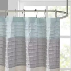 Best Kirklands Home Light Colorblock Silky Shower Curtain Blue