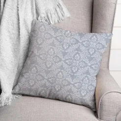 Online Kirklands Home Light Blue Floral Indoor/Outdoor Pillow