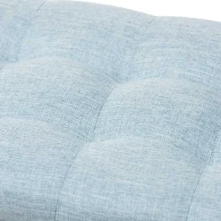 Clearance Kirklands Home Light Grid Tufted Upholstered Ottoman Blue