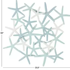 Kirklands Home Light Blue Metal Overlapping Starfish Wall Plaque