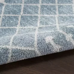 Hot Kirklands Home Light Moroccan Washable Runner, 2x12 Blue