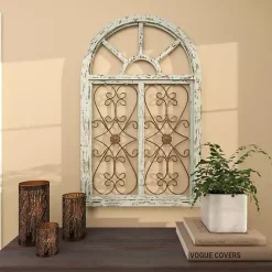 Sale Kirklands Home Light Blue Wood Arched Window Wall Plaque
