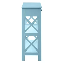 Sale Kirklands Home Light X-Frame 2-Shelf Console Table Blue