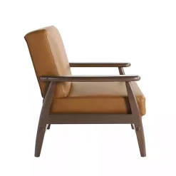 New Kirklands Home Light Faux Leather Ambon Accent Chair Brown
