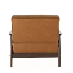 New Kirklands Home Light Faux Leather Ambon Accent Chair Brown