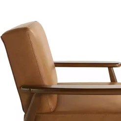 New Kirklands Home Light Faux Leather Ambon Accent Chair Brown