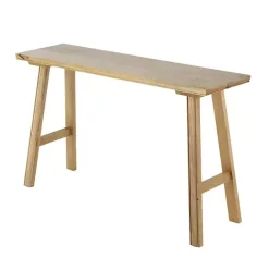 New Kirklands Home Light Mango Wood Rustic Tall Bench Brown