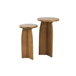 Hot Kirklands Home Light Wood Modern Accent Tables, Set of 2 Brown