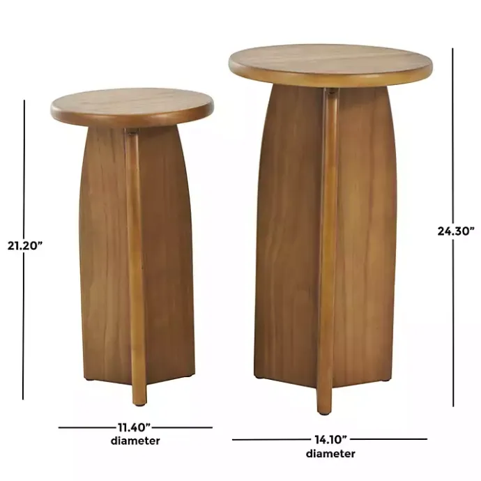 Hot Kirklands Home Light Wood Modern Accent Tables, Set of 2 Brown