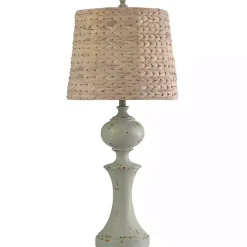 Online Kirklands Home Light Gray Balustrade Table Lamp Tan