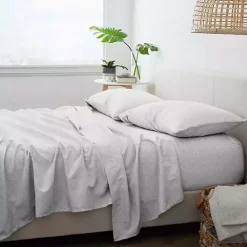 Outlet Kirklands Home Light Chambray 4-Pc. King Bed Sheet Set Gray