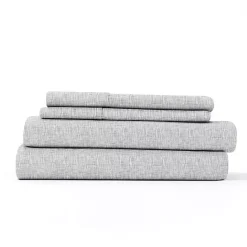 Kirklands Home Light Chambray 4-Pc. Queen Bed Sheet Set Gray