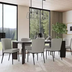 Clearance Kirklands Home Light Channel Back Dining Chairs, Set of 2 Gray