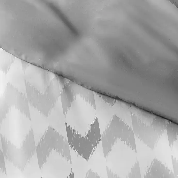 Kirklands Home Light Gray Chevron 3-Pc. Queen Duvet Cover Set