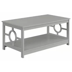 Best Kirklands Home Light Circle Cut-Out Sides Coffee Table Gray