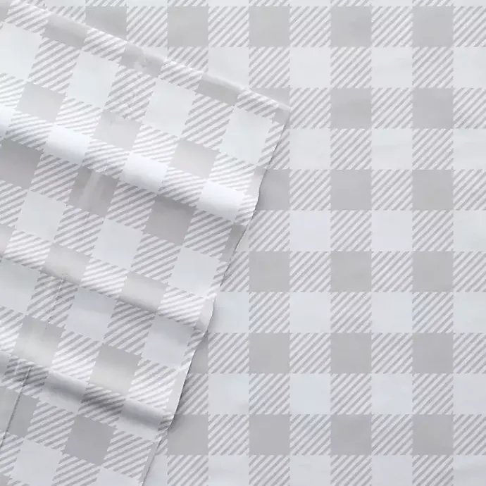 Best Kirklands Home Light Gray Country Plaid 4-pc. King Bed Sheet Set