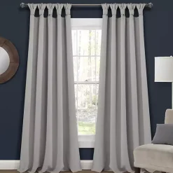 Kirklands Home Light Knotted Curtain Panel Set, 84 in. Gray