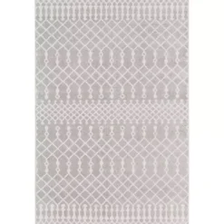 New Kirklands Home Light Moroccan Washable Accent Rug, 2x4 Gray