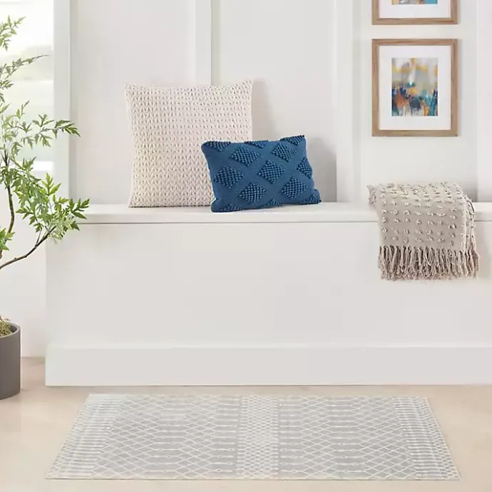 New Kirklands Home Light Moroccan Washable Accent Rug, 2x4 Gray