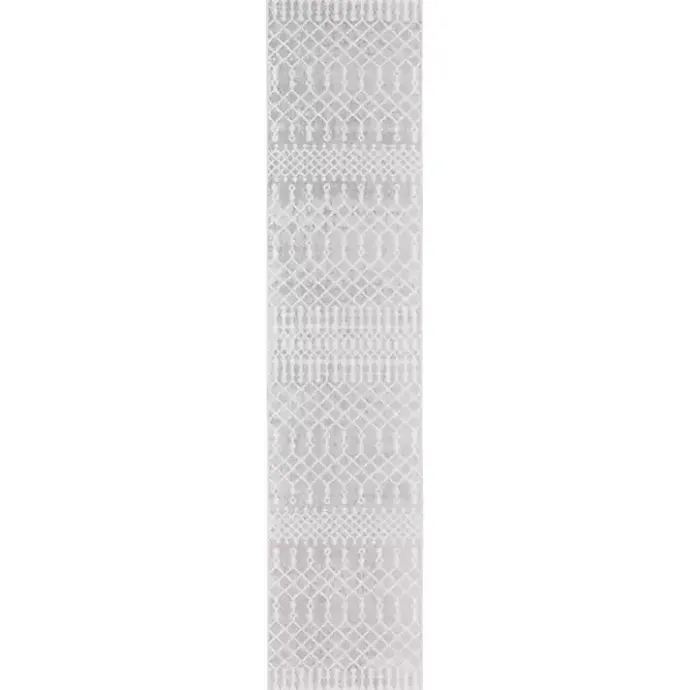 Kirklands Home Light Moroccan Washable Runner, 2x8 Gray